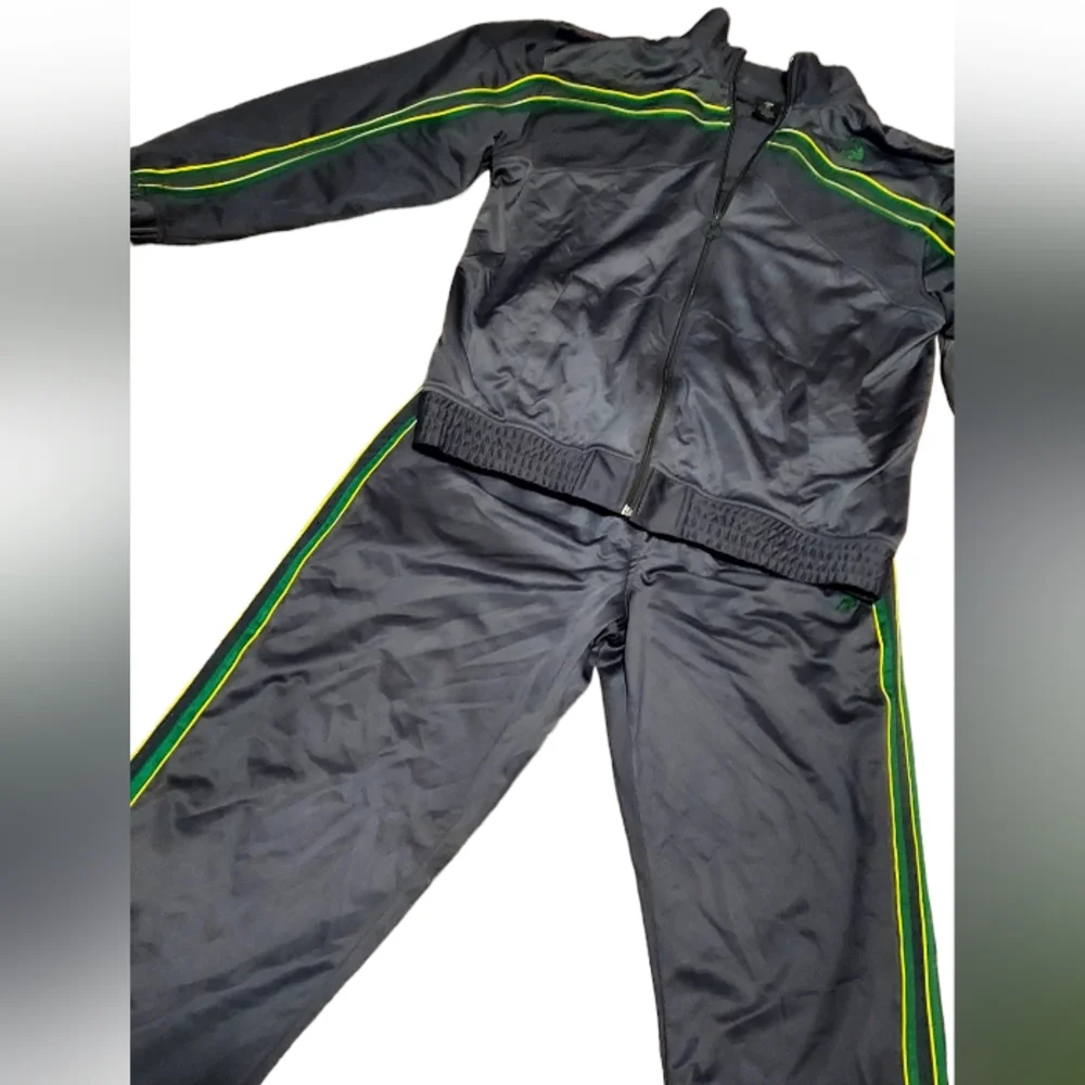 - Shaq L Track Suit Gray Green Vintage 90s Jacket Pants Fullzip Athletic … - Picture 3 of 7